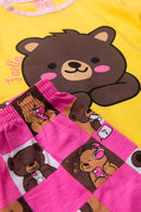 Pijama Infantil Manga Longa Feminino Ursinho Faella - Amarelo