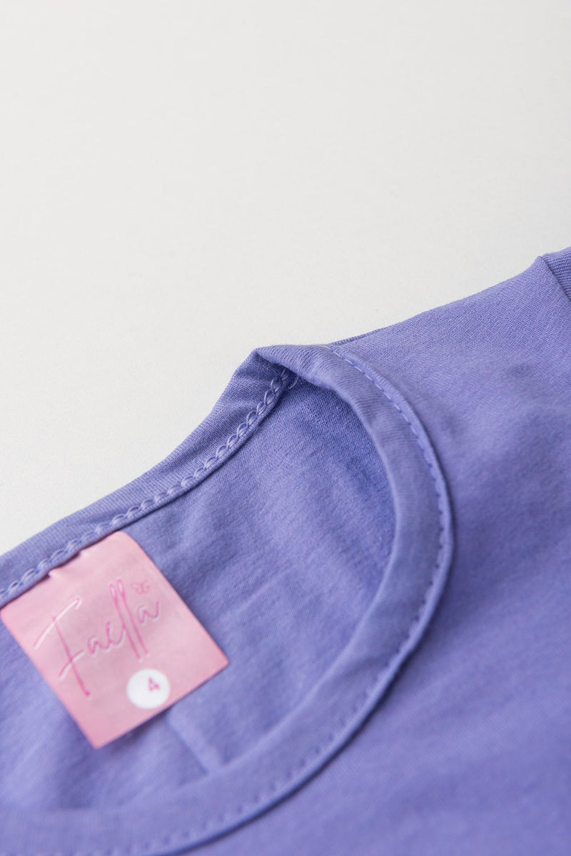 Vestido Infantil Verão Feminino Gatinha de Oculos - Lilás