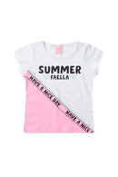 Conjunto Infantil Verão Feminino Summer Faella - Branco