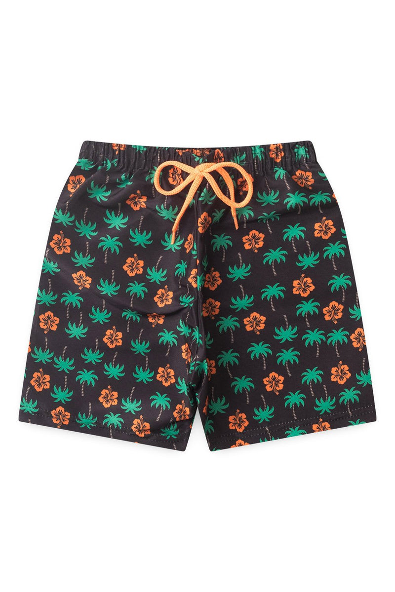 Conjunto Infantil Verão Masculino Camiseta Palmeira Summer - Laranja