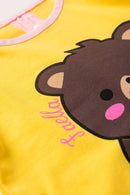 Pijama Infantil Manga Longa Feminino Ursinho Faella - Amarelo