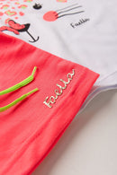 Conjunto Infantil Verão Feminino Onça - Branco