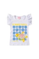 Conjunto Infantil Verão Feminino Farm Limões - Branco