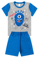 Pijama Infantil Verão Masculino Monstrinho - Mescla