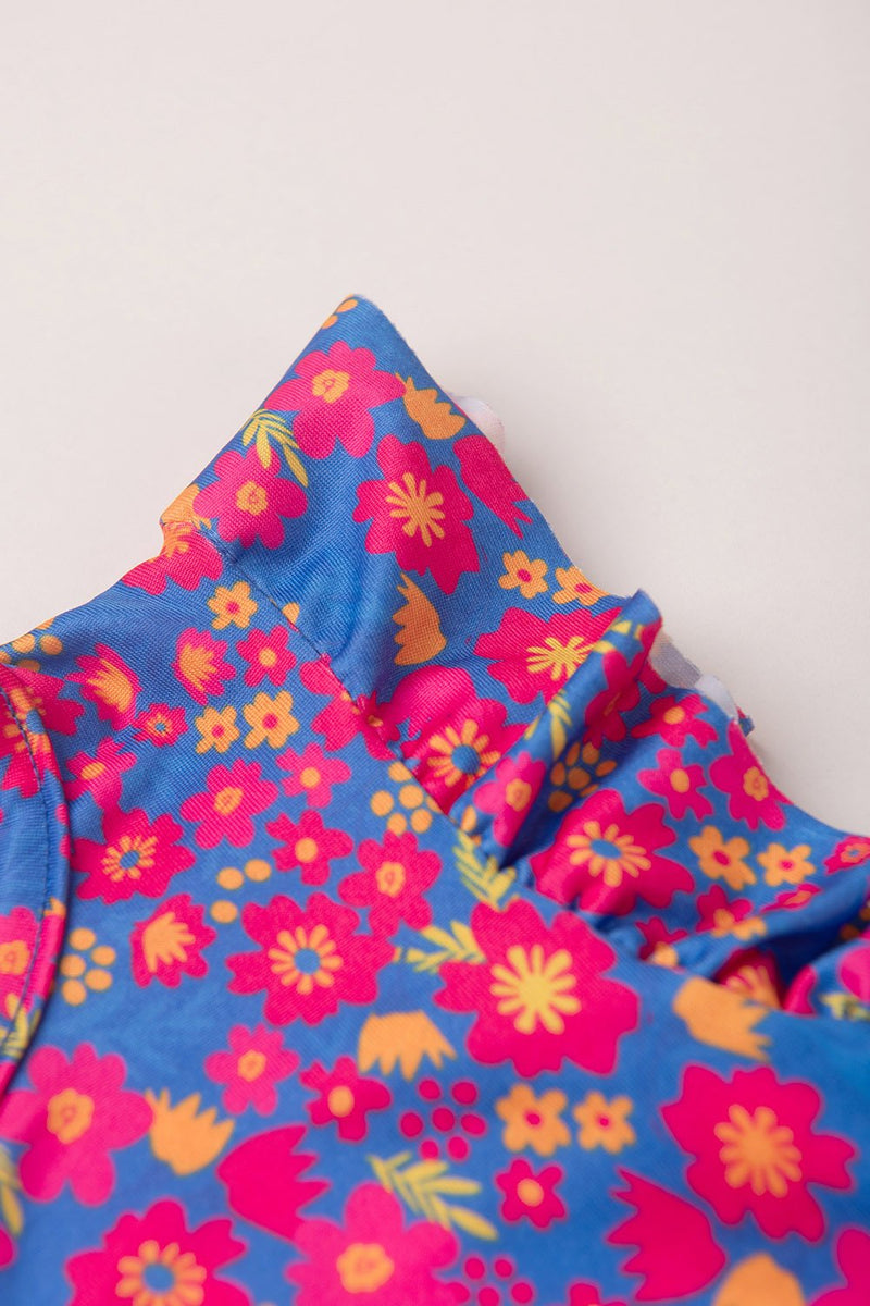 Vestido Infantil Verão Feminino Flores - Azul