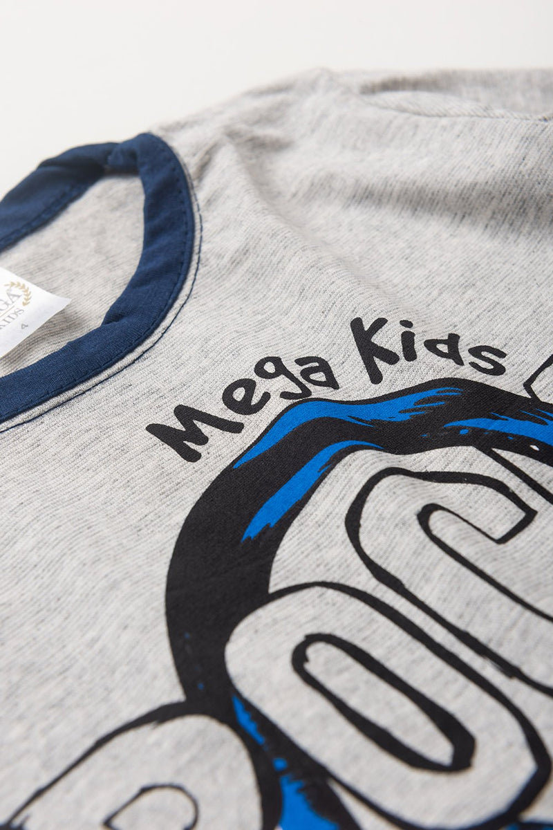 Pijama Infantil Manga Longa Masculino Rock Roll - Mescla