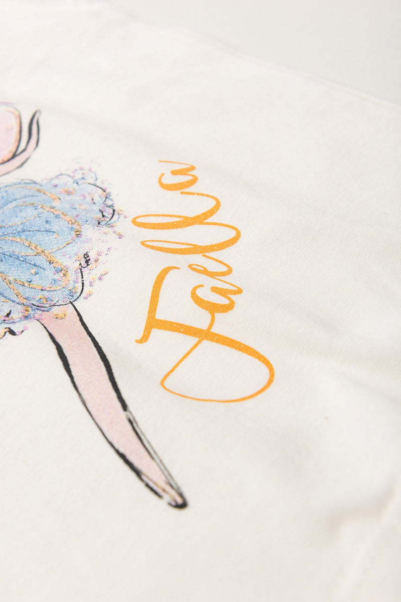 Pijama Infantil Manga Longa Feminino Princess - Branco