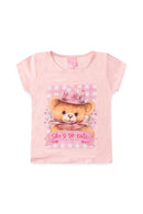 Conjunto Infantil Pijama Verão Feminino Ursinho - Rosa