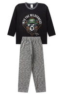 Pijama Infantil Manga Longa Masculino Into the wilderness - Preto