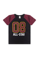 Conjunto Infantil Verão Masculino 08 All-Star - Preto