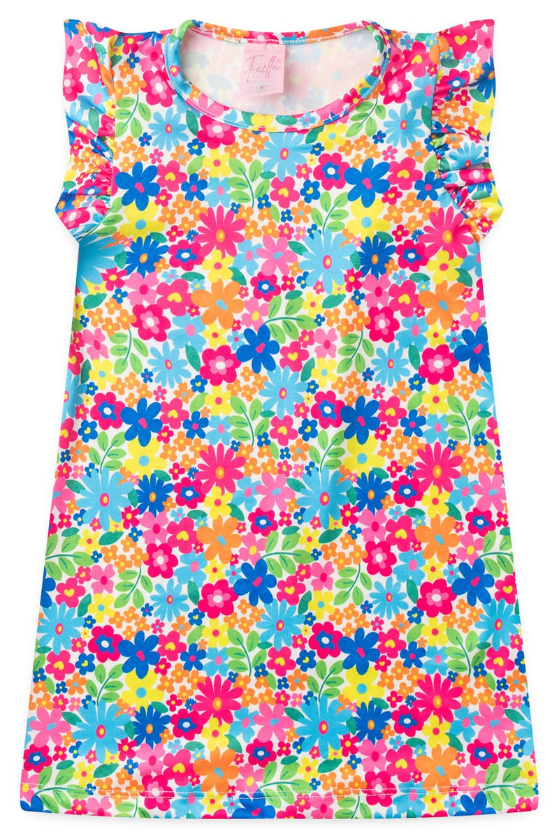 Vestido Infantil Verão Feminino Flores - Colorido