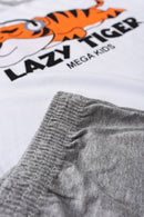 Pijama Infantil Verão Masculino Tigre de Fone - Branco