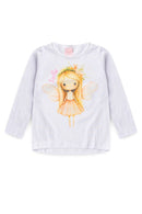 Pijama Infantil Manga Longa Feminino Fada - Branco