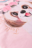 Pijama Infantil Manga Longa Feminino Dog - Rosa