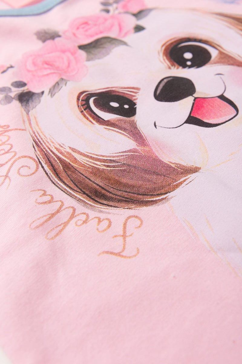 Pijama Infantil Manga Longa Feminino Dog - Rosa