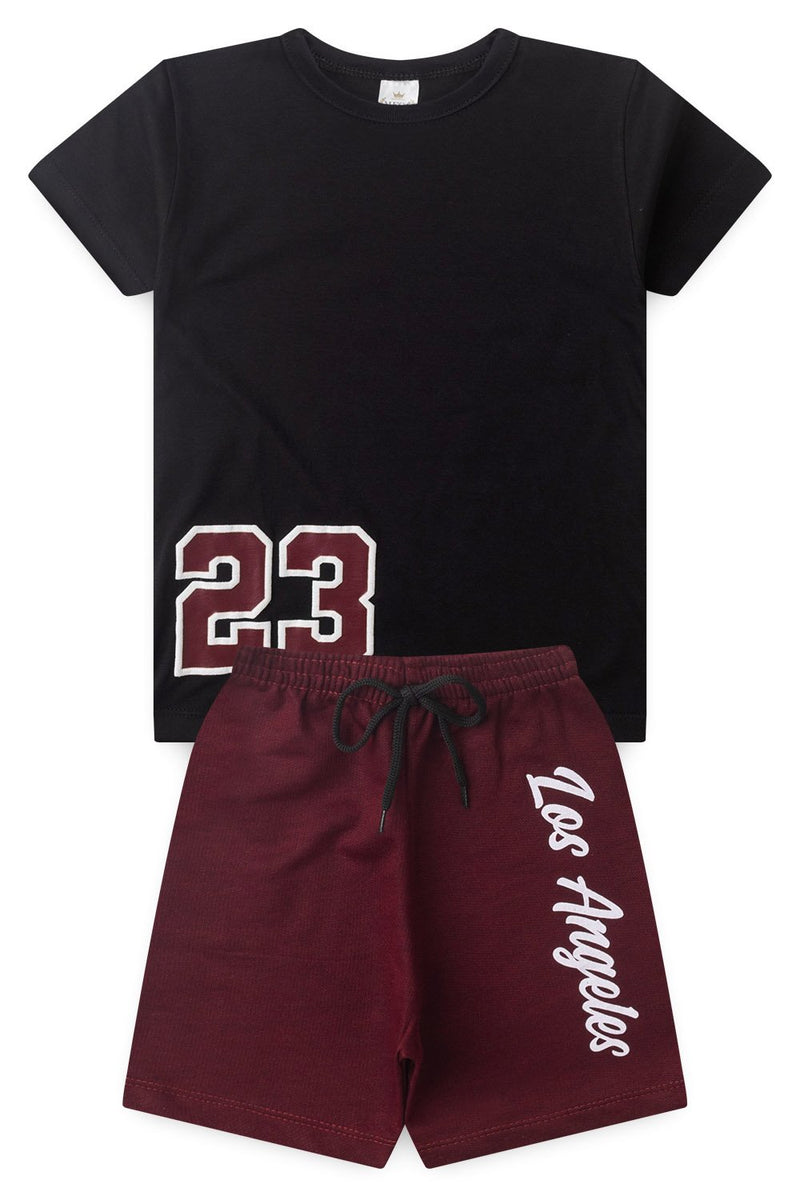 Conjunto Infantil Verão Masculino Los Angeles - Preto