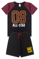 Conjunto Infantil Verão Masculino 08 All-Star - Preto