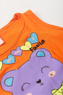Conjunto Infantil Verão Feminino Regata Summer - Laranja