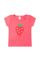 Conjunto Infantil Pijama Verão Feminino Moranguinhos - Chiclete