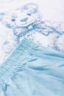 Conjunto Infantil Pijama Verão Feminino Ursinho com Gliter - Branco