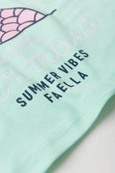 Conjunto Infantil Verão Feminino Sereia - Verde