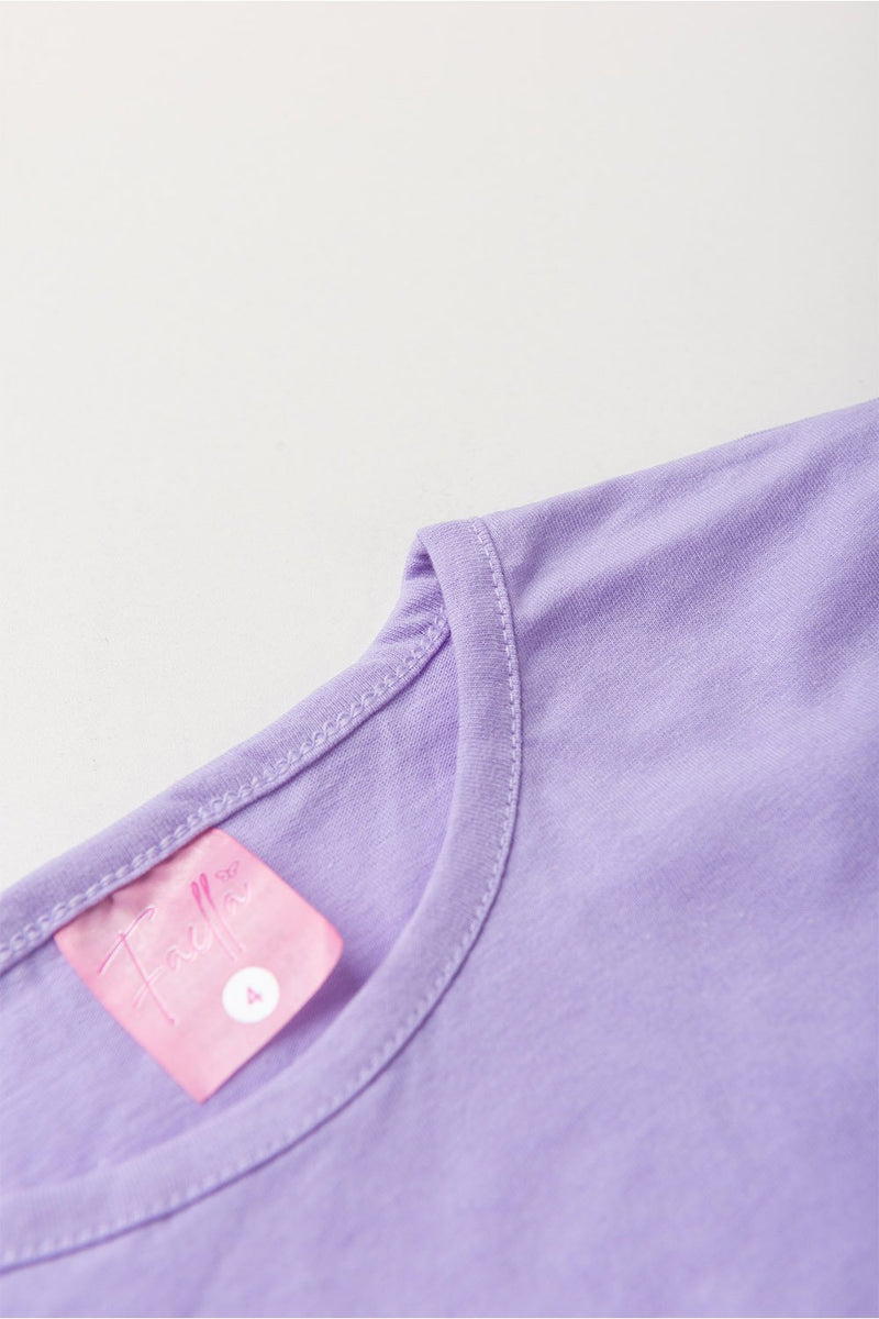 Conjunto Infantil Verão Feminino Pantalona Faella Florido - Lilás