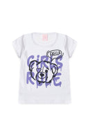 Conjunto Infantil Verão Feminino Girls Rule - Branco