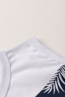 Conjunto Infantil Verão Masculino Regata Folhas - Branco