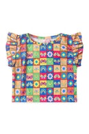 Conjunto Infantil Verão Feminino Pantalona Faella Colorido - Bordo