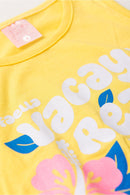 Conjunto Infantil Verão Feminino Regata Vacay Ready - Amarelo
