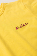 Conjunto Infantil Verão Feminino Pantalona Faella Florido - Amarelo