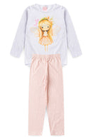 Pijama Infantil Manga Longa Feminino Fada - Branco