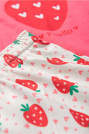 Conjunto Infantil Pijama Verão Feminino Moranguinhos - Chiclete