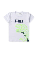 Conjunto Infantil Verão Masculino T-Rex - Branco