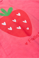 Conjunto Infantil Pijama Verão Feminino Moranguinhos - Chiclete