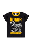 Pijama Infantil Verão Masculino Roar - Preto