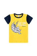 Pijama Infantil Verão Masculino Astronauta - Amarelo