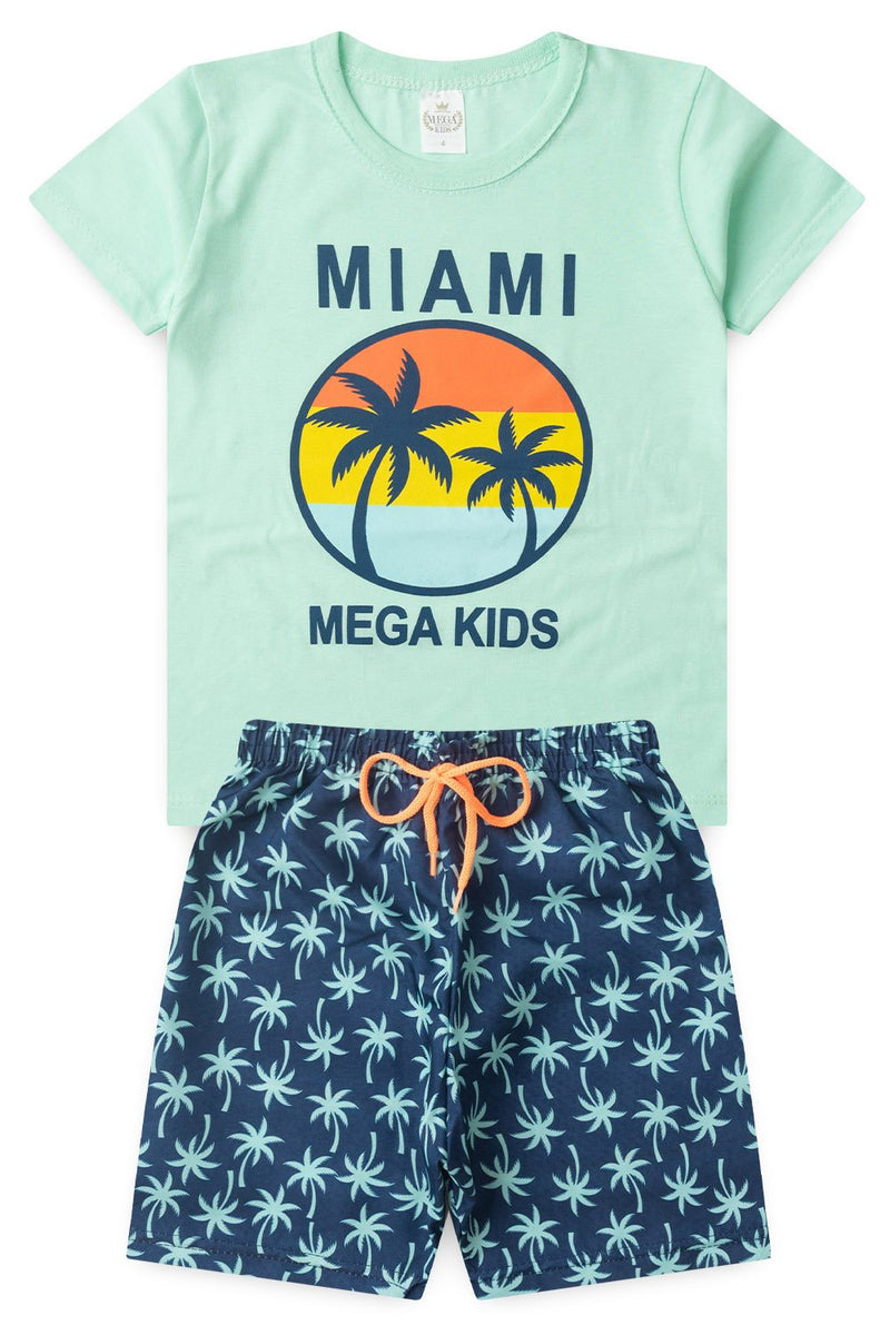 Conjunto Infantil Verão Masculino Miami - Verde