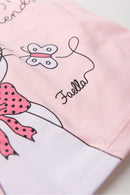 Conjunto Infantil Pijama Verão Feminino Ratinho e Coelho - Rosa
