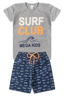 Conjunto Infantil Verão Masculino Surf Club - Mescla