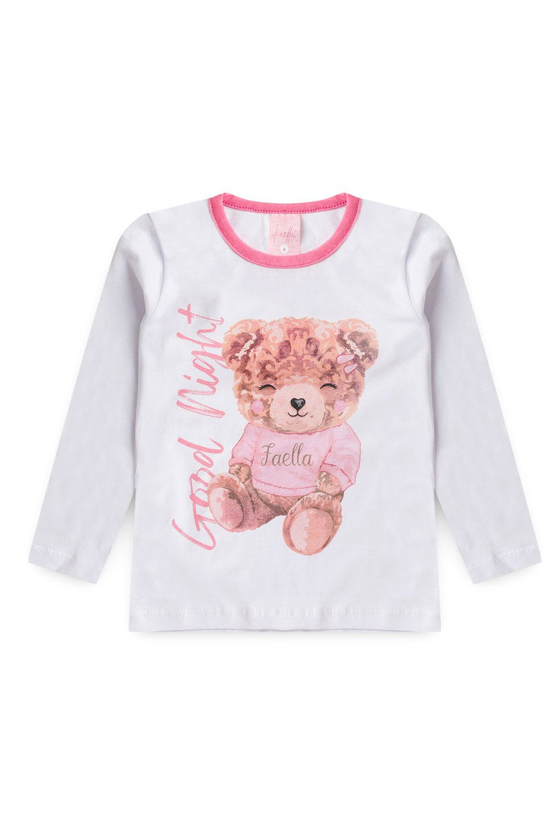 Pijama Infantil Manga Longa Feminino Horse - Rosa