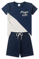 Conjunto Infantil Verão Masculino Recortes - Marinho
