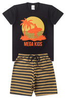 Conjunto Infantil Verão Masculino Por Do Sol - Preto