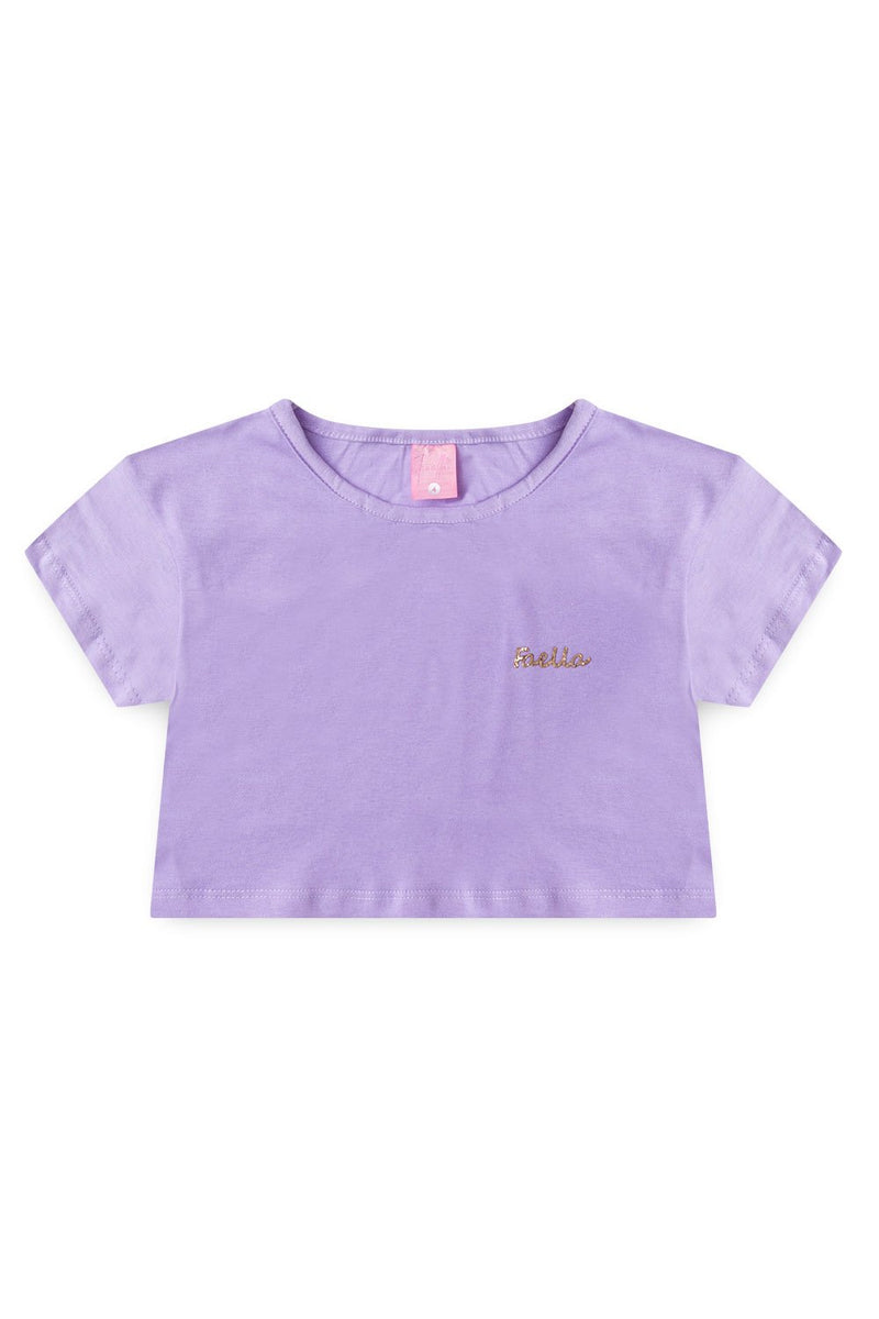 Conjunto Infantil Verão Feminino Pantalona Faella Florido - Lilás