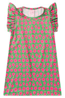 Vestido Infantil Verão Feminino Flores - Verde