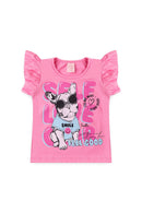 Conjunto Infantil Verão Feminino Bulldog de Oculos - Rosa