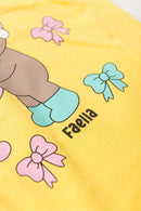 Conjunto Infantil Verão Feminino Ursinhos - Amarelo