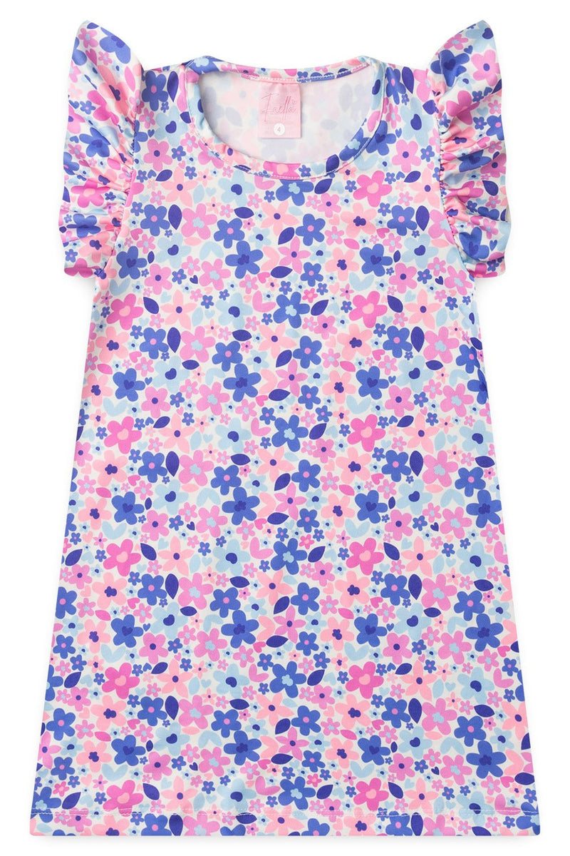 Vestido Infantil Verão Feminino Flores - Lilás