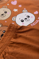 Conjunto Infantil Pijama Verão Feminino Ursinhos - Caramelo