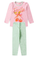 Pijama Infantil Manga Longa Feminino Cherry Faella - Rosa